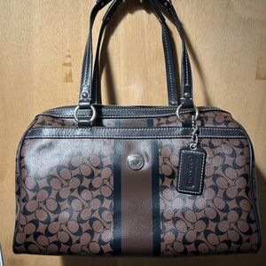 Coach Black Leather Bag with Embossed Patch